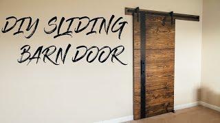 DIY Modern Farmhouse Sliding Barn Door || How To Build - Woodworking