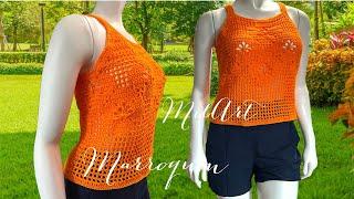 Blusa Crochet punto Calado con Tirantes Facil