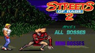 Streets Of Rage 2 All Bosses + Mini Bosses Strategies - Axel Mania Difficulty