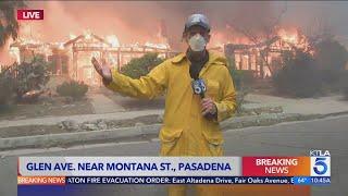 Pasadena homes go up in flames on live television