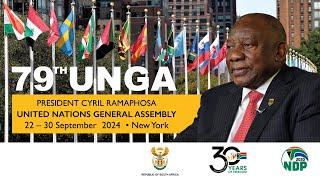 President Cyril Ramaphosa addresses the 79th United Nations General Assembly