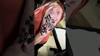 Rose Flowers in progress tattoo #tattoo #emallatattoo #flowers