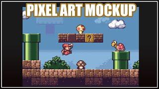 PIXEL ART TILESET MOCKUP - Super Mario Bros (Nintendo NES)