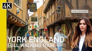 York, England Real Diagon Alley Walking Tour 4K | York Gallery to Fossgate St.