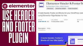 How To Use Elementor Header And Footer Plugin (2024) Easy Tutorial