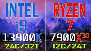 RYZEN 9 7900X3D vs INTEL i9 13900K || PC GAMES BENCHMARK TEST ||