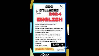 ssc syllabus 2024 || English || part 2 || #cglgurujiunlocked