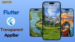 Create a Transparent AppBar in Flutter | Flutter Transparent AppBar