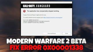 How to Fix Modern Warfare 2 Beta Crashing Error 0x00001338 | Vanguard - Crash Handler