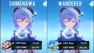 Ganyu Shimenawa's Reminiscence vs Wanderer's Troupe - Damage Comparison | Genshin Impact