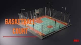 Basketball court in Blender 3.3 tutorial