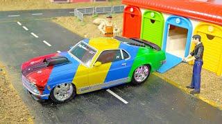 색깔 차고지 자동차 장난감 색깔 바꾸기 놀이 Car Toy Color Change with Garage