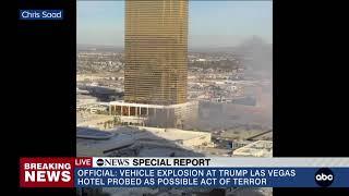 Police investigating Cybertruck explosion at Trump hotel in Las Vegas as possible act of terror