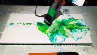 #120 - New colour combo - GREEN!! | Acrylic pouring | Fluid Artist | Dutch Pour