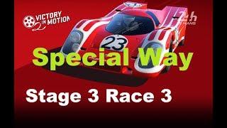 Special way Victory in Motion Stage 3 Race 3 no upgrades