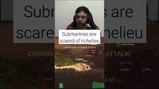 Submarines are scared of richelieu - modern warships  #gaming #ibragod