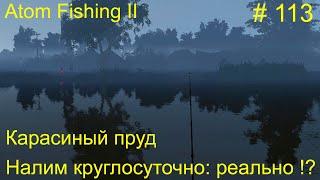 Налим круглосуточно: реально!?  Карасиный пруд. # 113.  Прохождение Atom Fishing II