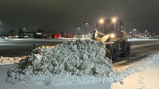 Snowplowing with a $250,000 snow plow setup. Case 621 with Metal Pless 12-24 snowplow.