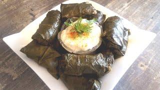 Real DOLMA made from grape leaves!