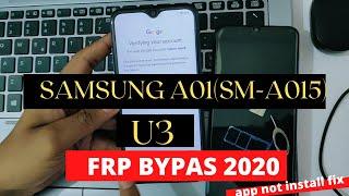 SAMSUNG A015G U3 FRP BYPASS ||ALL SAMSUNG APK NOT INSTALL ,PIN NOT WORK FIX SOLUTION.