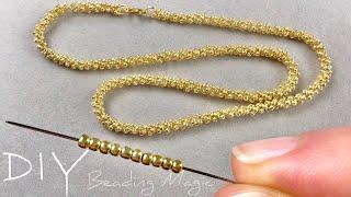 Seed Bead Rope Necklace Tutorial: Beaded Jewelry Making