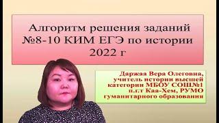 Алгоритм решения заданий № 8-10 КИМ ЕГЭ по истории 2022 г.