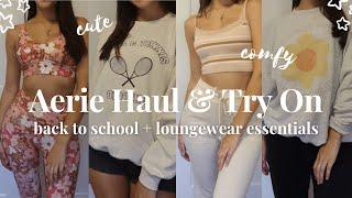 AERIE BACK TO SCHOOL HAUL & TRY ON | comfy outfits perfect for fall