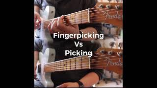 Fingerpicking vs picking on a guitar