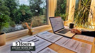 5 HOUR STUDY WITH ME ⎸Background noise, 10 min Break, No music, Study with Merve