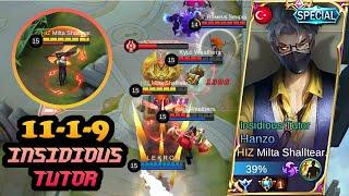 Hanzo New Skin Gameplay | Insidious Tutor Hanzo | Top Global Hanzo By Milta Shalltear. ~ MLBB