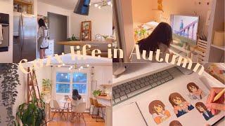 Cozy life in autumn | making Tteok-bokki & painting Yui Hirasawa