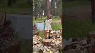 Did I get it?! #woodchopping #logsplitter #axe #splittingwood #forrest #outdoors #axe #logsplitter