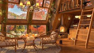 Feeling Autumn Day in Cozy Coffee Shop  Smooth Piano Jazz Music for Relaxing, Studying, Sleeping