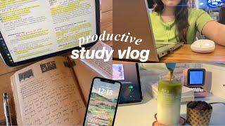 productive study vlog ️ waking up early, lots of notetaking, cafe study, coffee, uni vlog