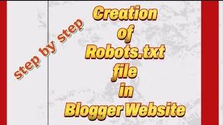 How to create Robots.txt file in Blogger Website #smartlly