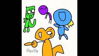 Cyan rainbow friends #animation els draws bittergiggle