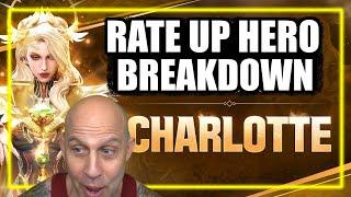 NEW OP rate up hero CHARLOTTE breakdown | King Arthur Legends Rise top tier list legendary code