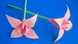 оригами для начинающих цветок ирис, как сделать цветок из бумаги, origami paper flower