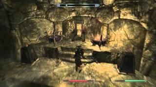 SKYRIM Ustengrav Depths Dragon Horn Caves Gameplay Commentary + Tutorial