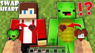 What if I SWAP THE HEART OF Mikey and JJ in Minecraft ? HEART UPGRADE ! - Minecraft (Maizen)