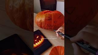 Делаю из тыквы фонарь Джека  Как вам?  #helloween