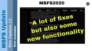 Flight Simulator 2020 - MSFS Update - Sim Update 13 - released