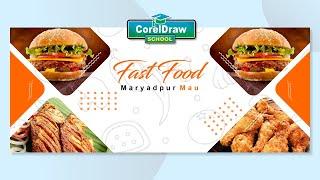 fast food banner design corel draw me sikho || coreldraw school