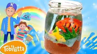 Aquarium basteln Kinder Bastelidee Fische Unterwasserwelt diy bastelideen für kinder einfach