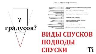 СПУСКИ, ПОДВОДЫ, ВИДЫ ЗАТОЧКИ [МАТЧАСТЬ]