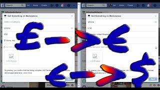 How to change/fix the currency in facebook marketplace PC version
