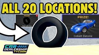 ALL 20 PARTS LOCATION in Car Dealership Tycoon BARN HUNT Event!!! #cardealershiptycoon  #roblox