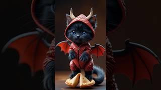 Tiny Demon Cat Stands Proud… Then Melts Like Clay