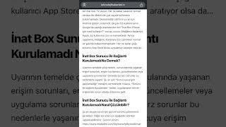 Could not connect to İnat Box server (Inat TV does not open)