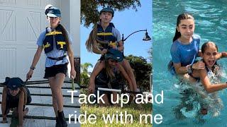 Proper tack up and ride with me #ponies #equestrian #sister #horses #riding #funny #fun